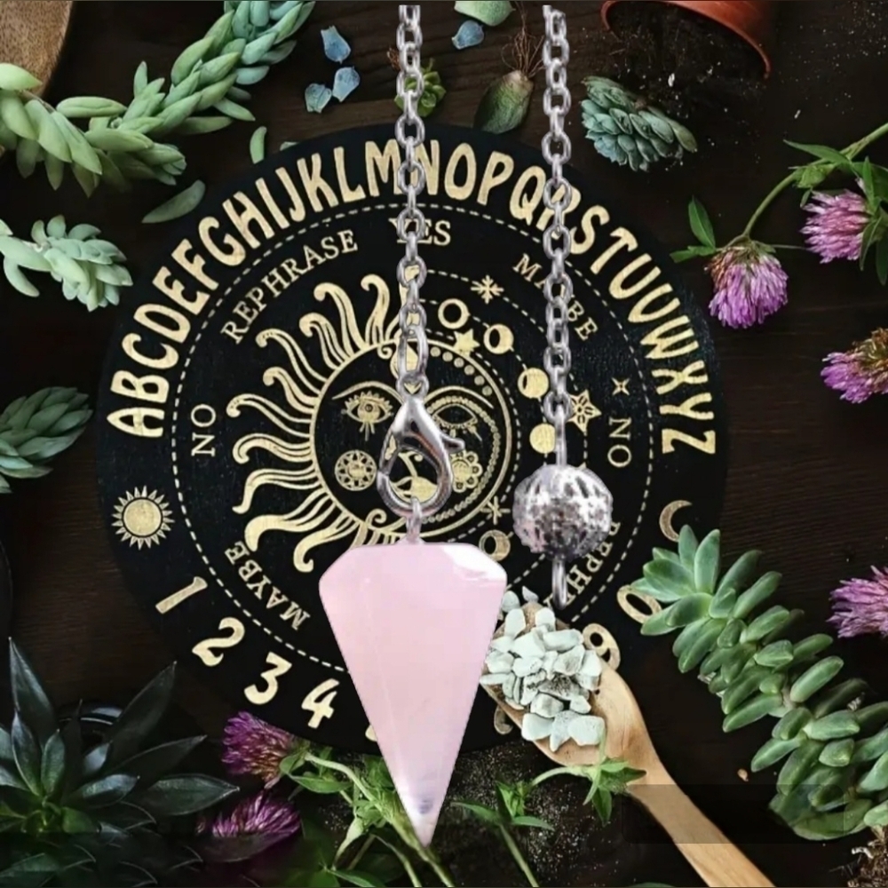 Rose Quartz Pendulum and Divination Board